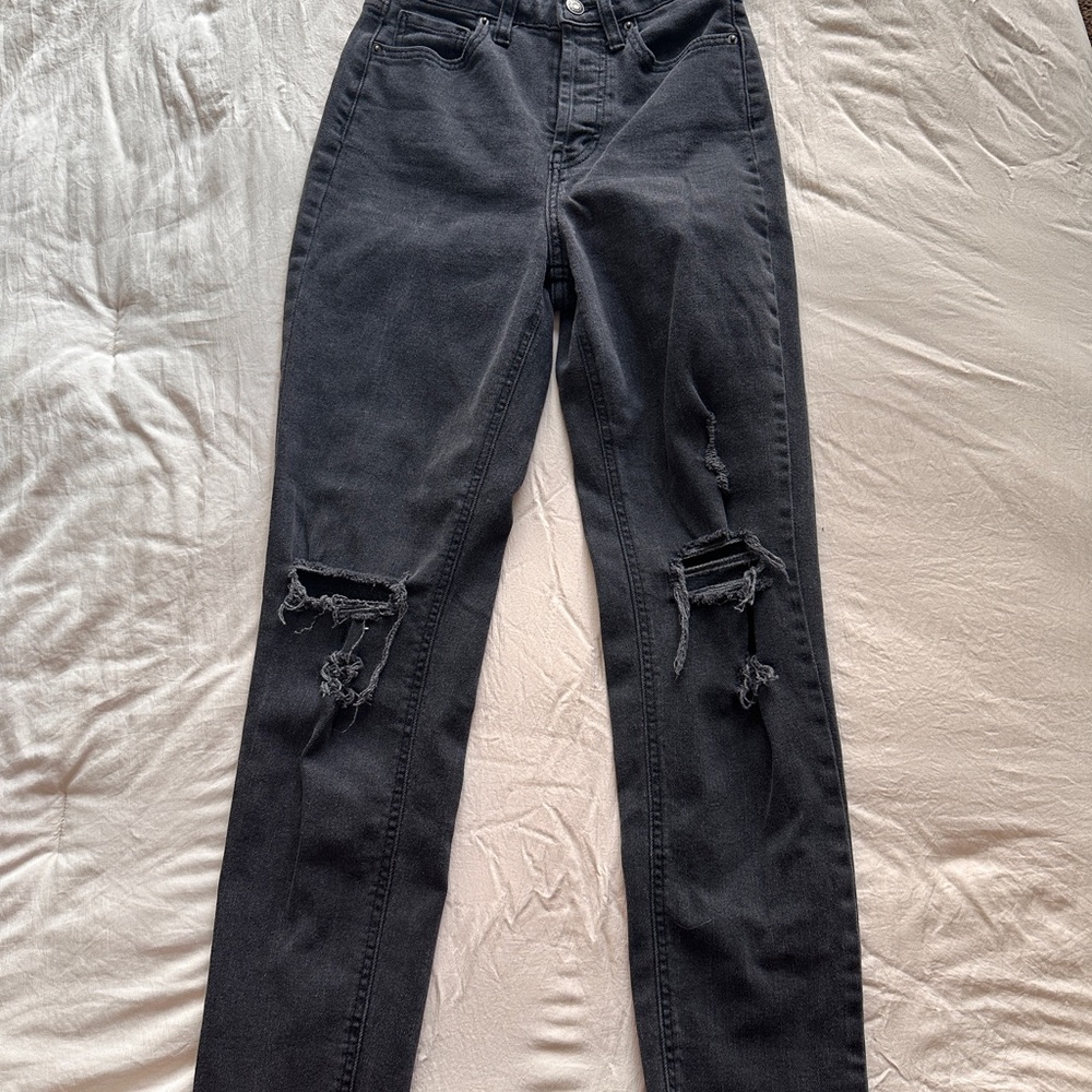 Wild Fable Black Distressed Straight Leg Jeans